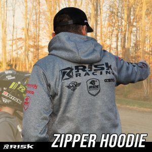 Risk Racing Grey Zipper Hoodie$39.99 USD
