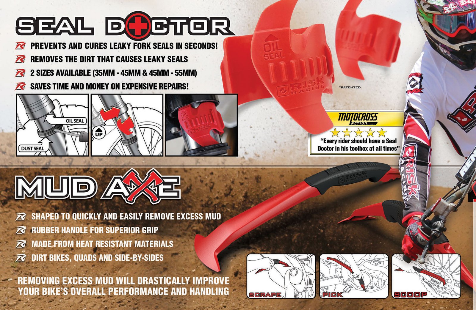 Page from the 2024 Risk Racing Product Catalog