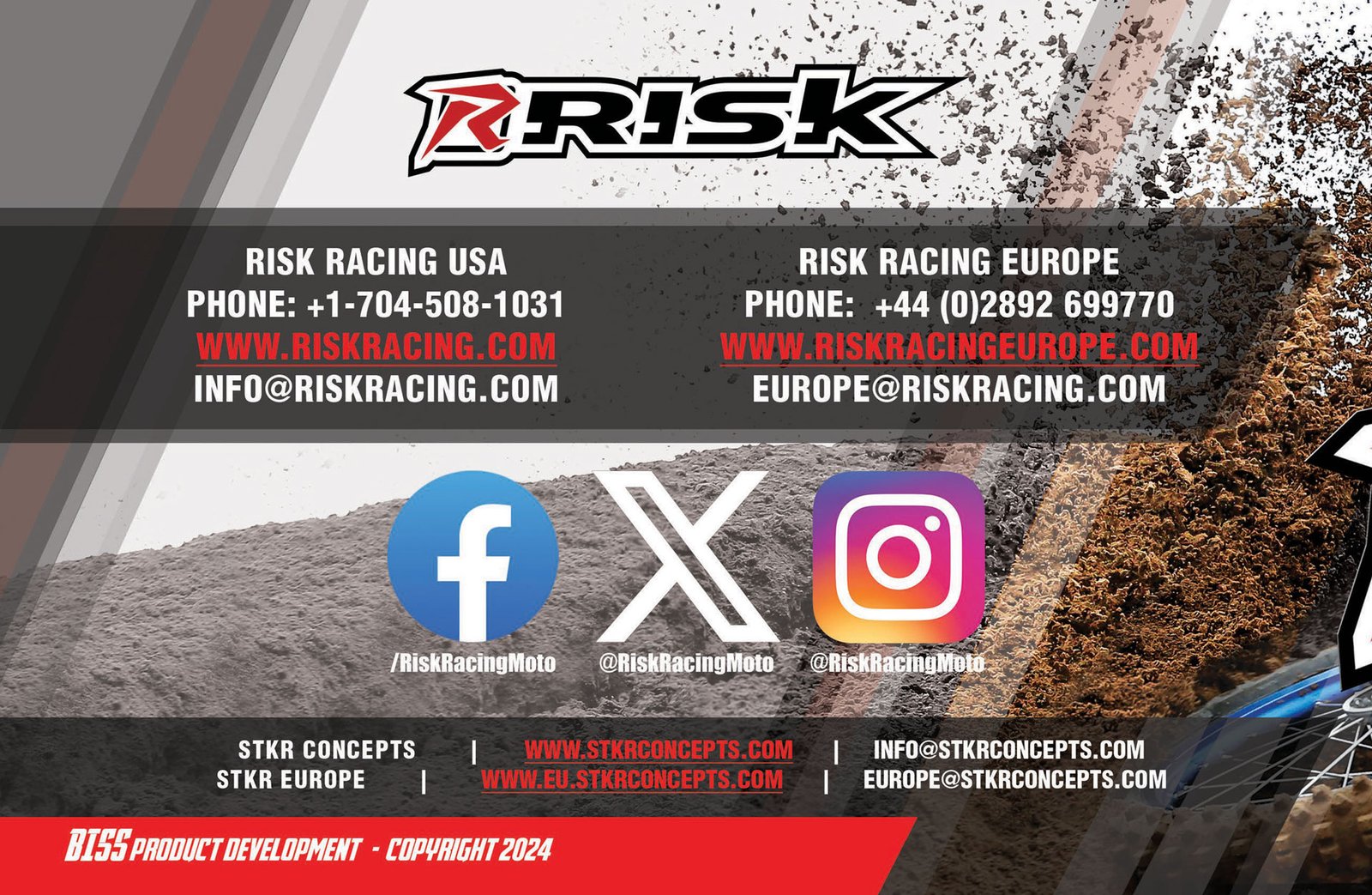 Page from the 2024 Risk Racing Product Catalog